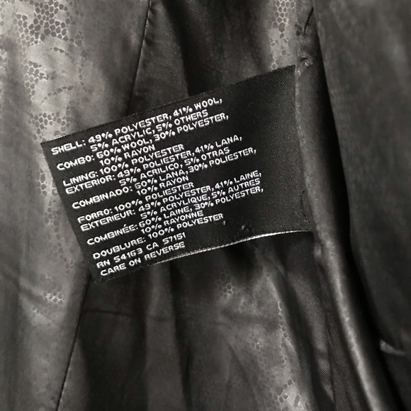 Guess Tweed Wool Blend Winter Trench Coat Jacket - Picture 5 of 7